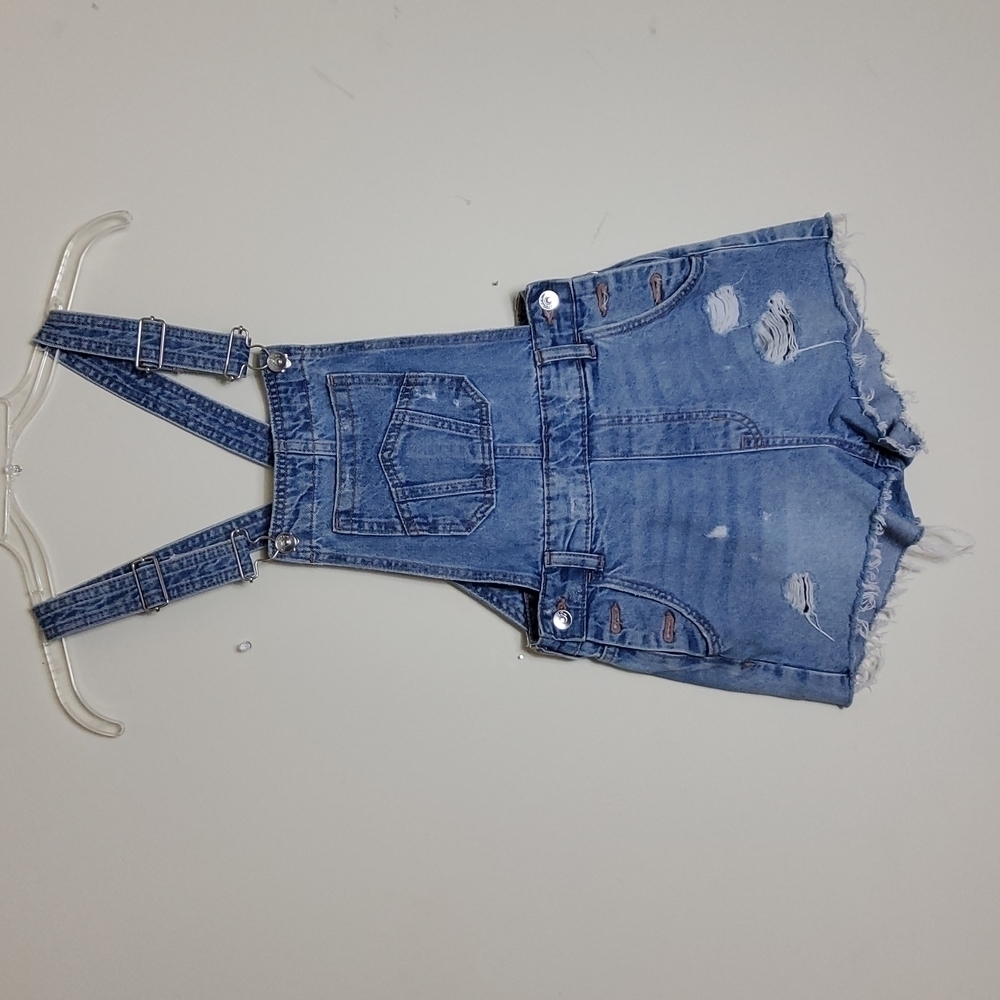 H & M Divided Blue Distressed  Denim Overall